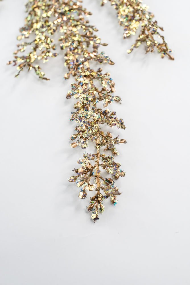 Gold Glitter Sequin Leaf Spray - 32" - Greenery MarketXG1120GO