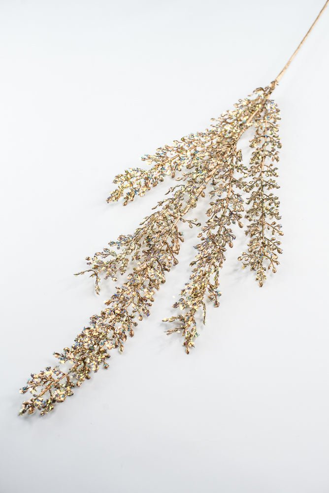 Gold Glitter Sequin Leaf Spray - 32" - Greenery MarketXG1120GO