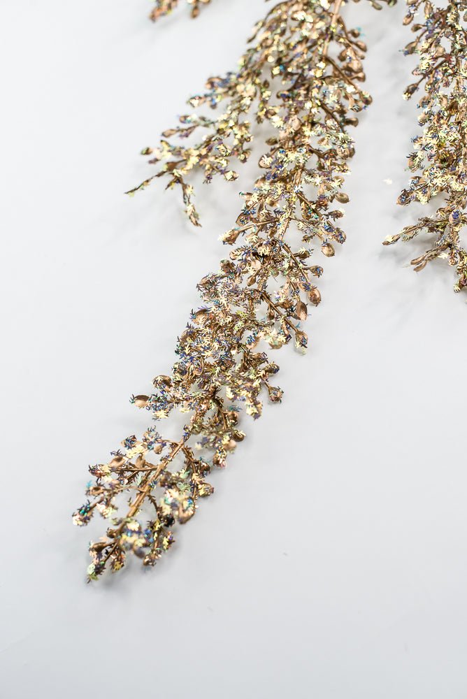 Gold Glitter Sequin Leaf Spray - 32" - Greenery MarketXG1120GO