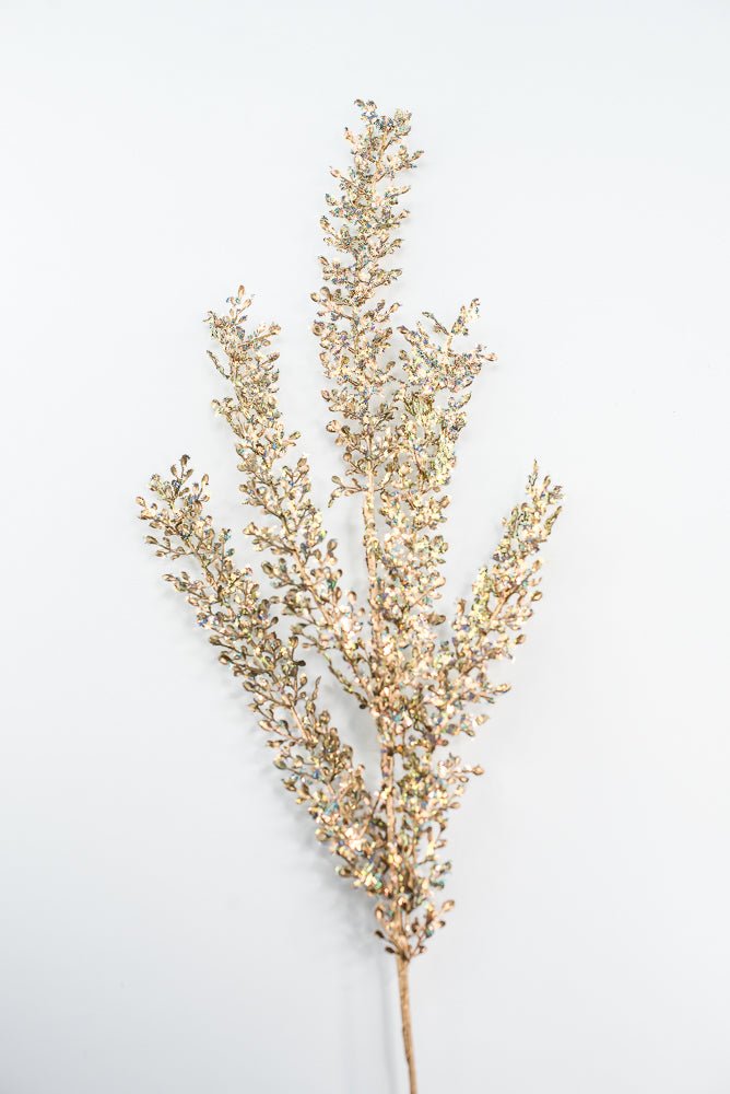 Gold Glitter Sequin Leaf Spray - 32" - Greenery MarketXG1120GO
