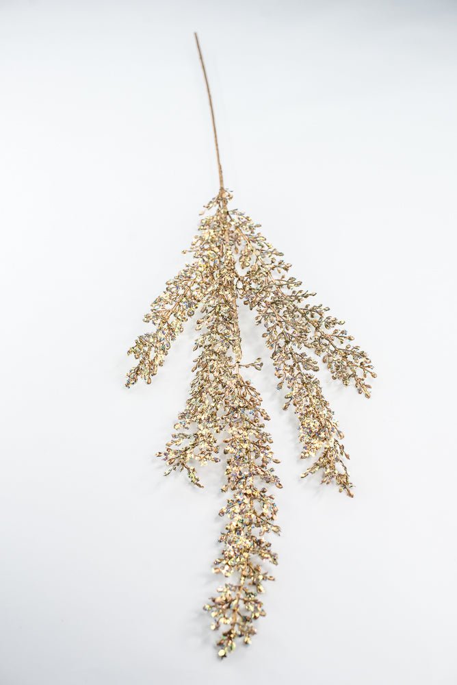 Gold Glitter Sequin Leaf Spray - 32" - Greenery MarketXG1120GO