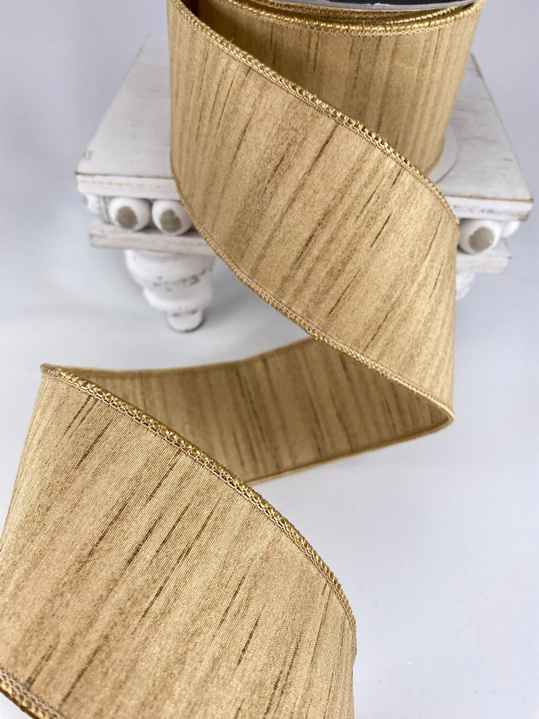 Gold Shimmering Silk Farrisilk Wired Ribbon - 2.5" - Greenery MarketRK880 - 50