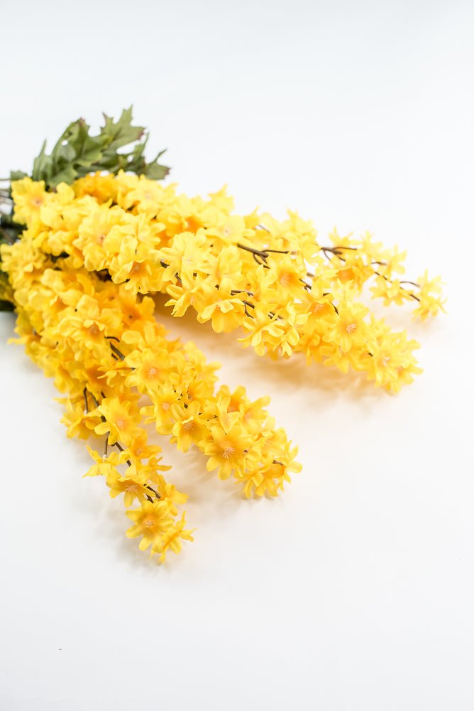 Golden Yellow delphiniums artificial flower bush - Greenery MarketArtificial Flora85332 - GOLD
