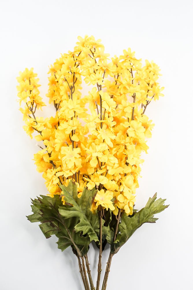 Golden Yellow delphiniums artificial flower bush - Greenery MarketArtificial Flora85332 - GOLD