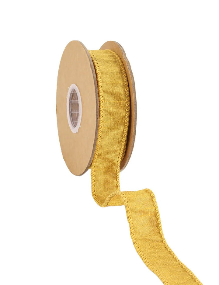 Golden Yellow Dupioni Wired Ribbon 1" - Greenery MarketWired ribbon9100W - 675 - 25E