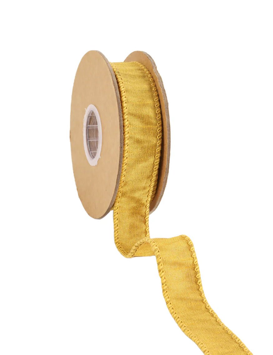 Golden Yellow Dupioni Wired Ribbon 1" - Greenery MarketWired ribbon9100W - 675 - 25E
