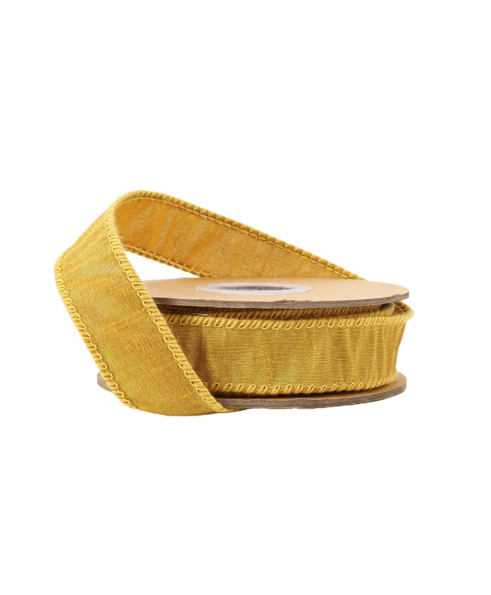 Golden Yellow Dupioni Wired Ribbon 1" - Greenery MarketWired ribbon9100W - 675 - 25E