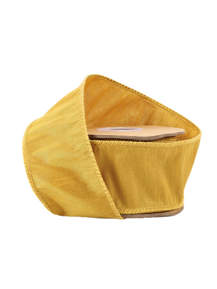 Golden Yellow Dupioni Wired Ribbon 2.5" - Greenery MarketWired ribbon