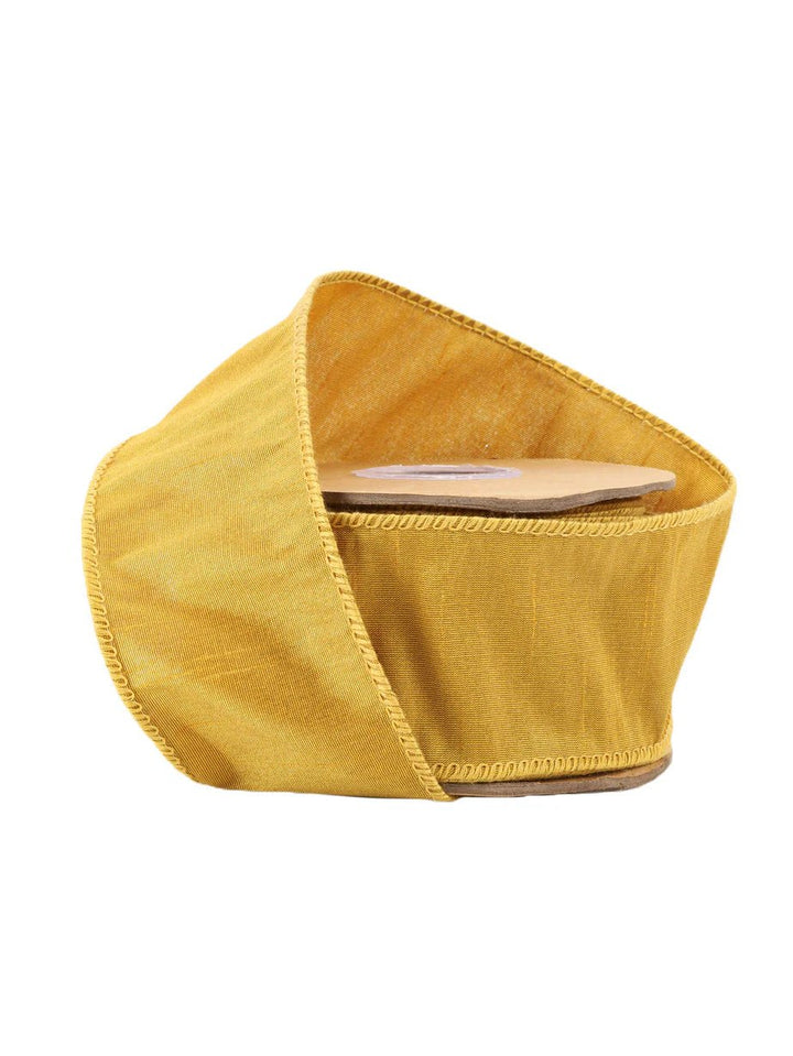 Golden Yellow Dupioni Wired Ribbon 2.5" - Greenery MarketWired ribbon