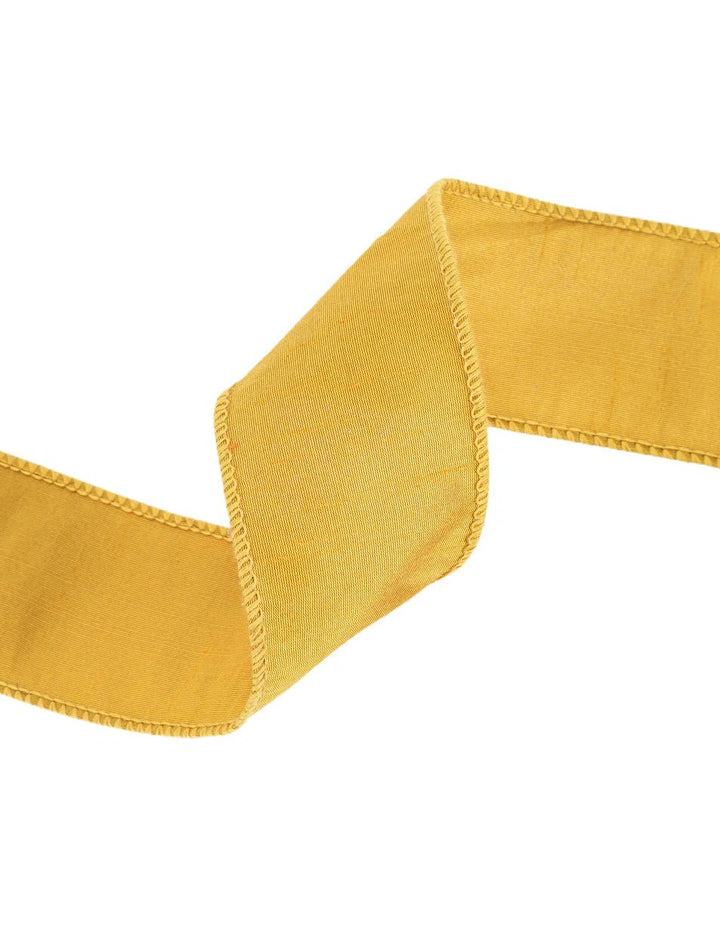 Golden Yellow Dupioni Wired Ribbon 2.5" - Greenery MarketWired ribbon