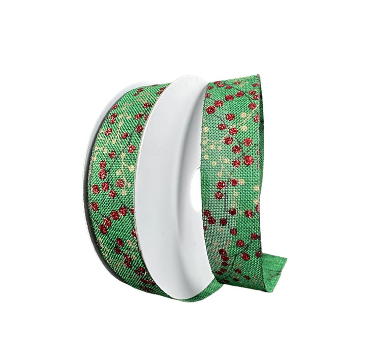 green and gold berries 7/8” ribbon - Greenery MarketRibbons & Trim76349-05-07