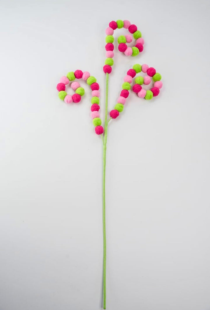 Green and pink brights curly ball spray - Greenery MarketPicksGM2121PKGN