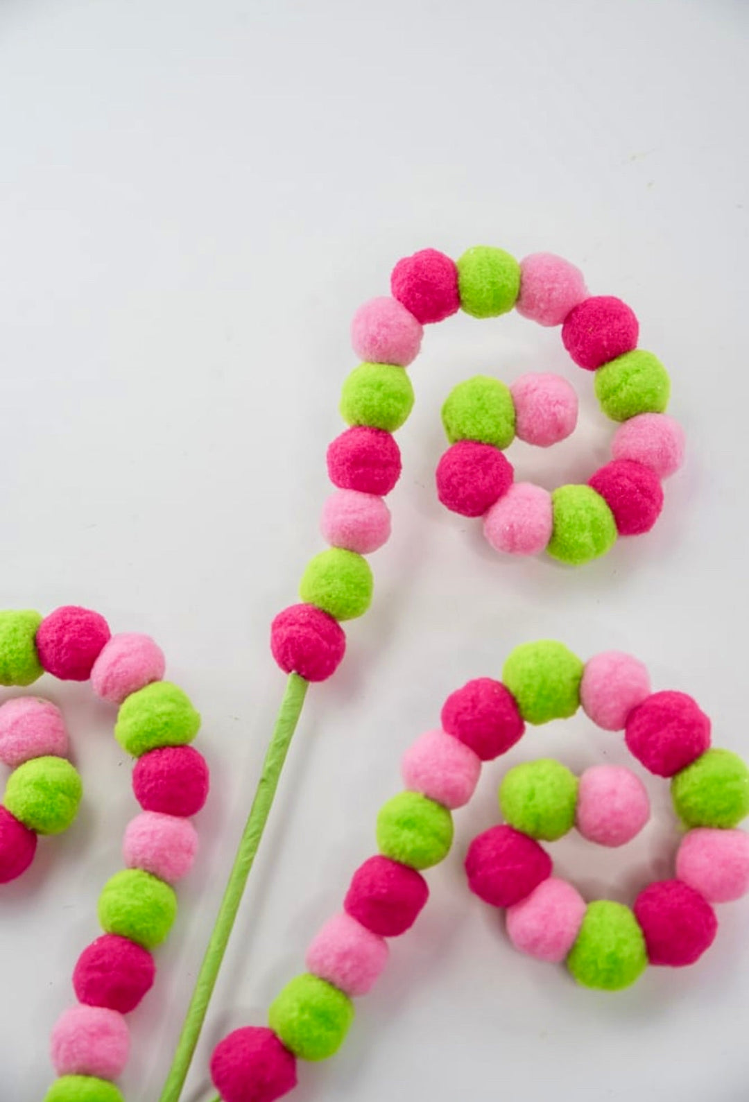 Green and pink brights curly ball spray - Greenery MarketPicksGM2121PKGN