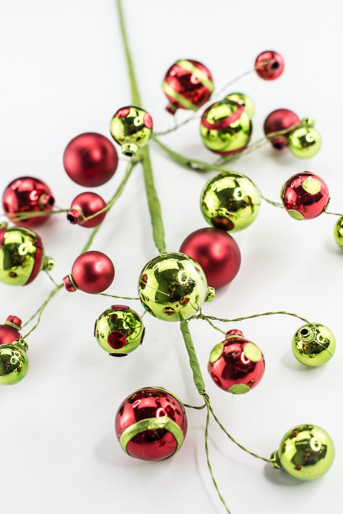 Green and Red Mixed Matte Shiny Ball - Greenery Market40081-GNRD