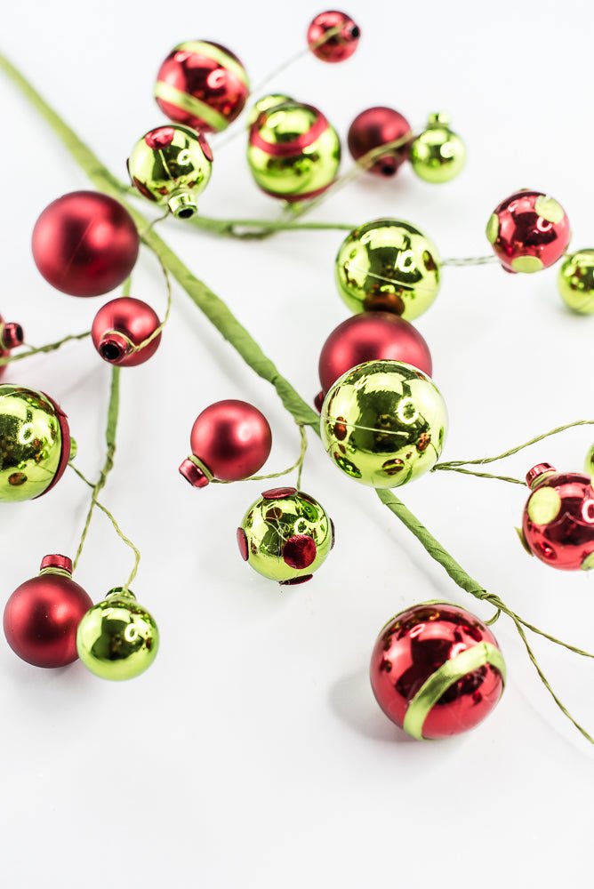 Green and Red Mixed Matte Shiny Ball - Greenery Market40081-GNRD