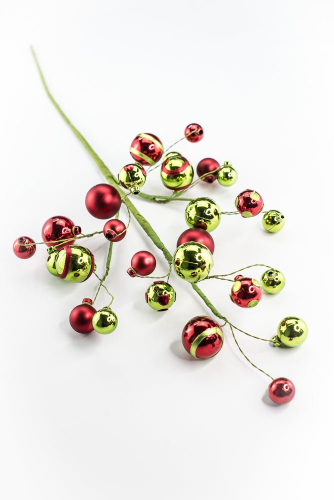 Green and Red Mixed Matte Shiny Ball - Greenery Market40081-GNRD