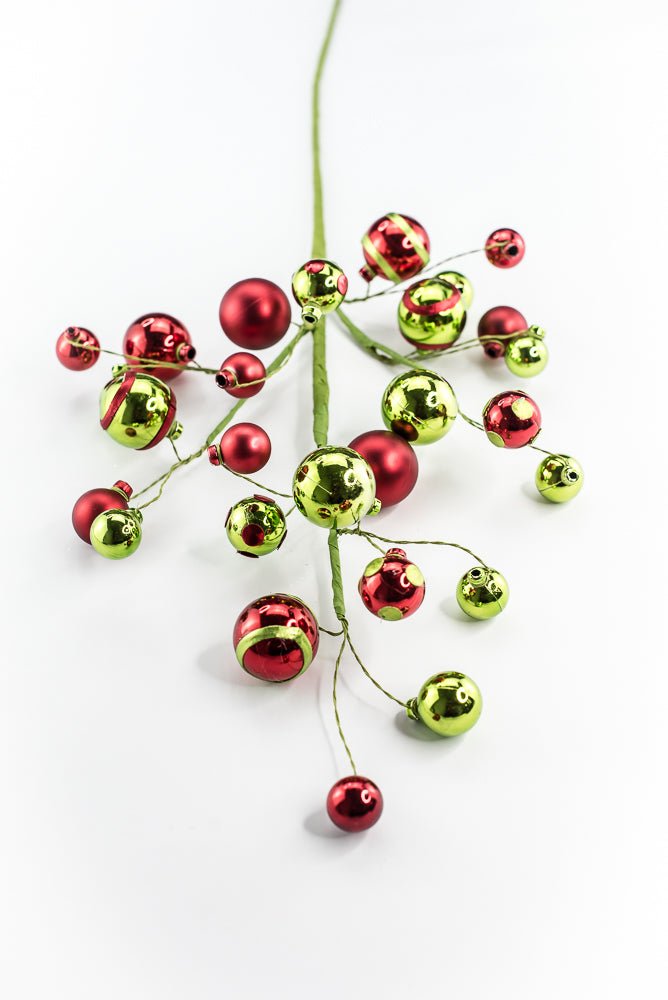 Green and Red Mixed Matte Shiny Ball - Greenery Market40081-GNRD