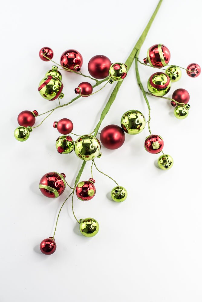 Green and Red Mixed Matte Shiny Ball - Greenery Market40081-GNRD