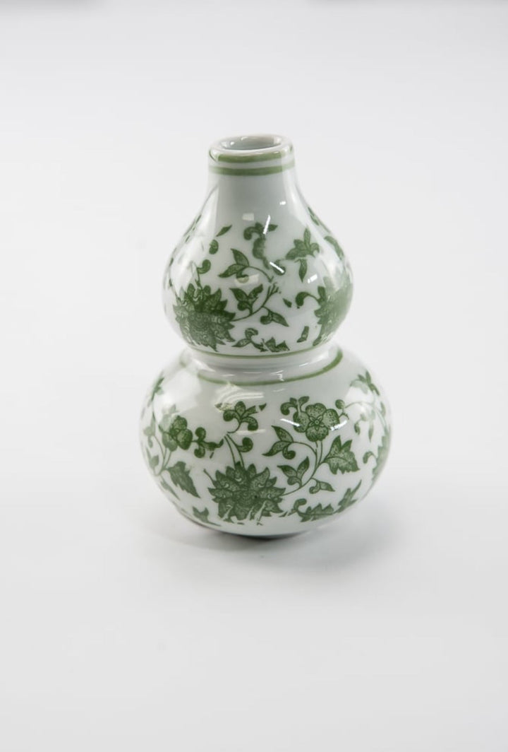 Green Chinoiserie Bud Vase - Greenery MarketgreeneryACR060 - GR/WH