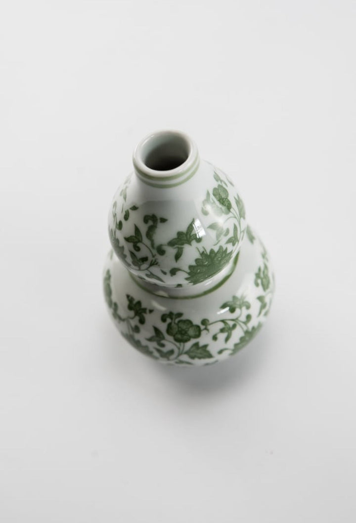 Green Chinoiserie Bud Vase - Greenery MarketgreeneryACR060 - GR/WH