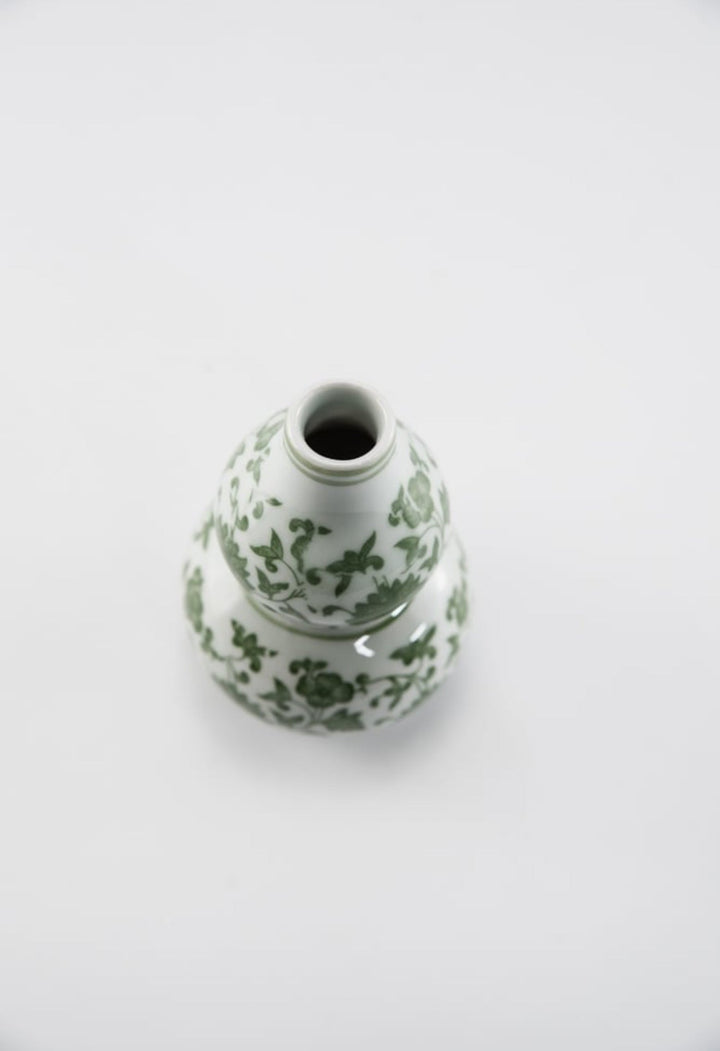 Green Chinoiserie Bud Vase - Greenery MarketgreeneryACR060 - GR/WH
