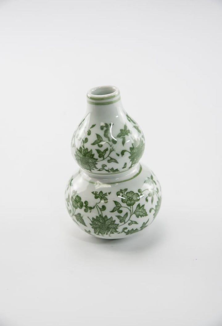 Green Chinoiserie Bud Vase - Greenery MarketgreeneryACR060 - GR/WH