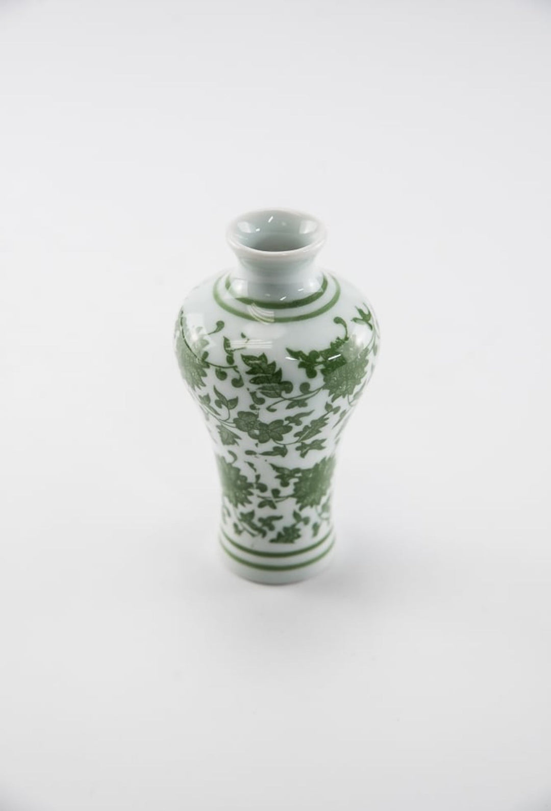 Green Chinoiserie Bud Vase - Greenery MarketgreeneryACR061 - GR/WH