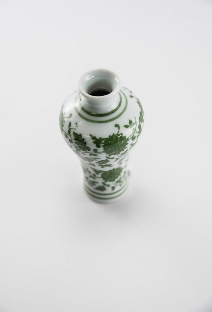 Green Chinoiserie Bud Vase - Greenery MarketgreeneryACR061 - GR/WH