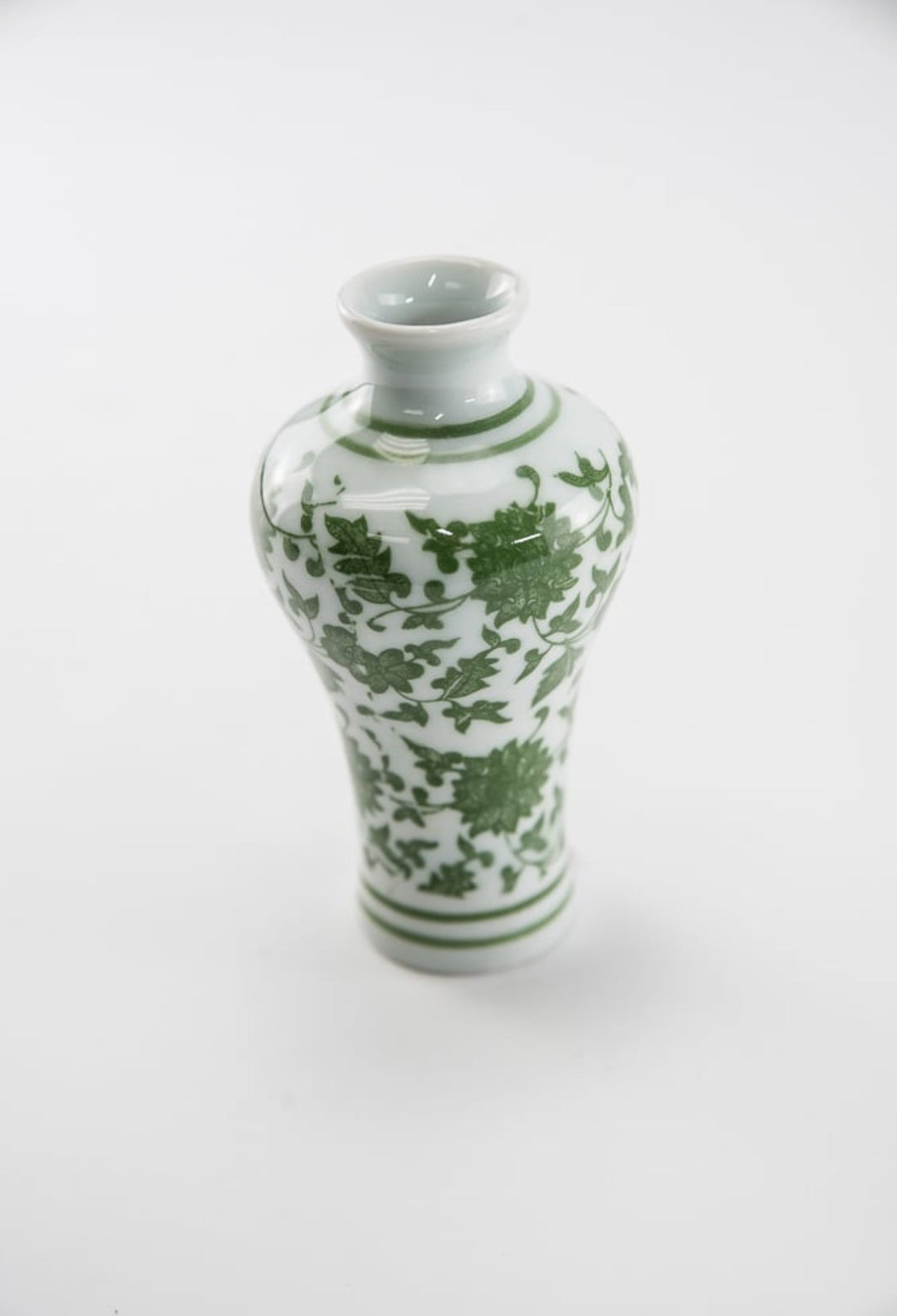Green Chinoiserie Bud Vase - Greenery MarketgreeneryACR061 - GR/WH
