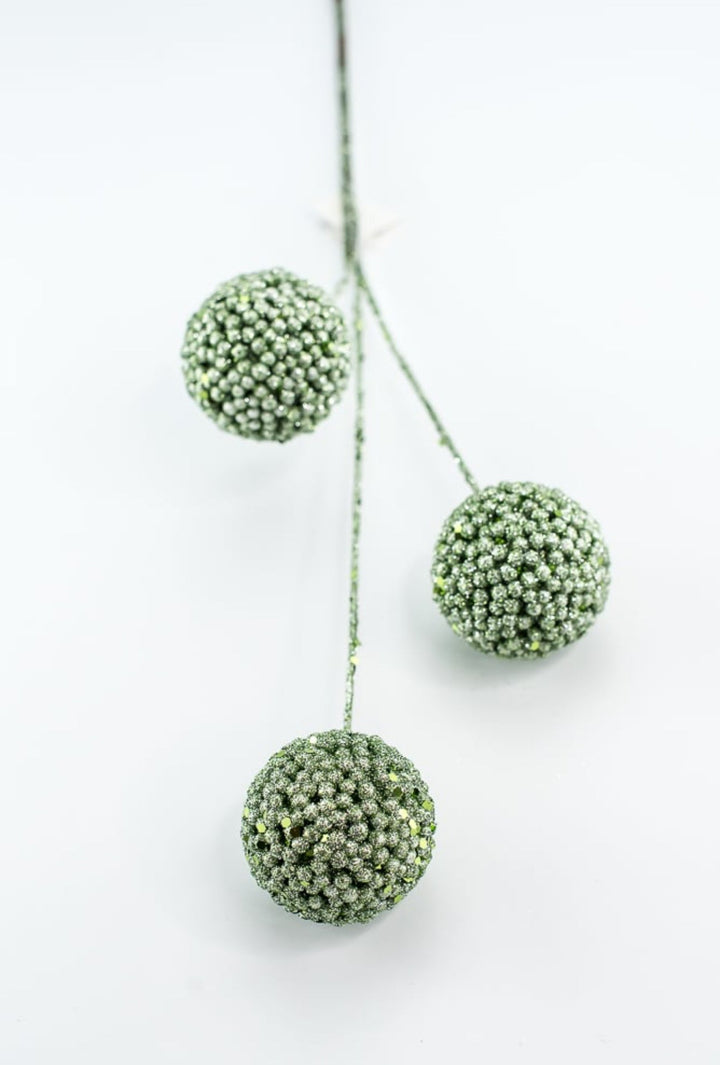Green glitter ball spray - Greenery MarketGF2734GR