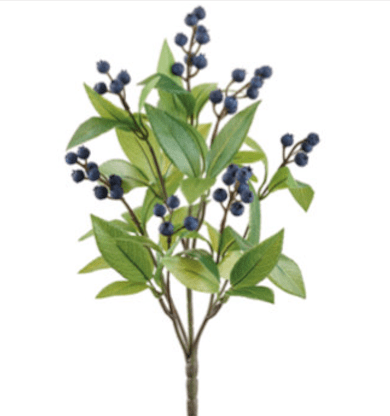 Green Laurel Leaf Bush With Blue Berries - 15" - Greenery MarketXIB015 - GR/BL
