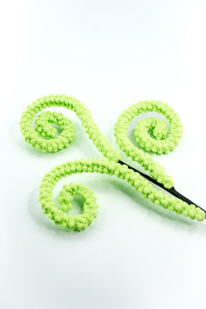 Green Puff Chenille Spiral Curly Spray - Greenery Market57259GN