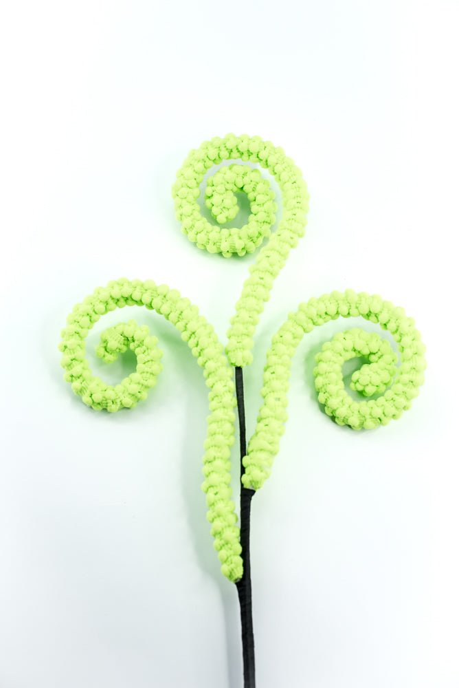 Green Puff Chenille Spiral Curly Spray - Greenery Market57259GN