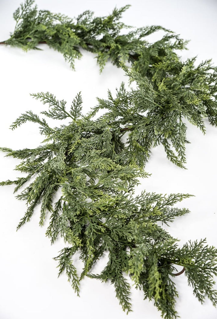 Green soft touch cedar garland 6’ - Greenery MarketX1937/6