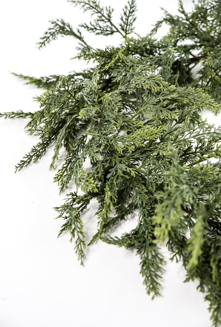 Green soft touch cedar garland 6’ - Greenery MarketX1937/6