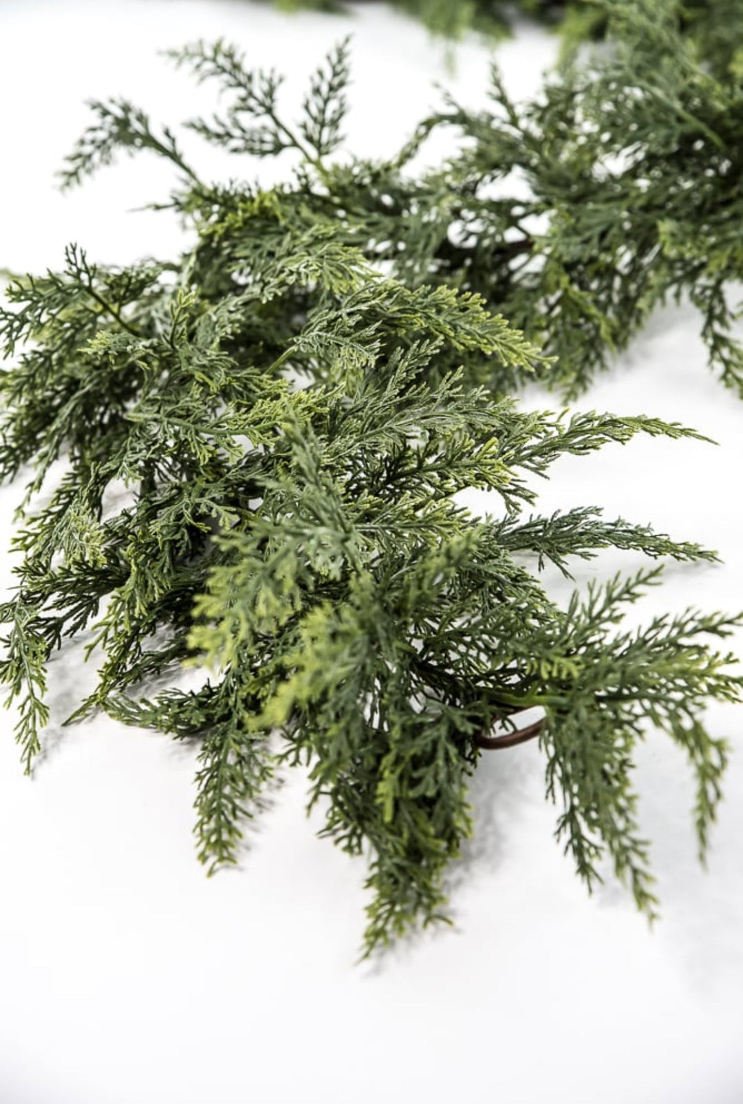 Green soft touch cedar garland 6’ - Greenery MarketX1937/6