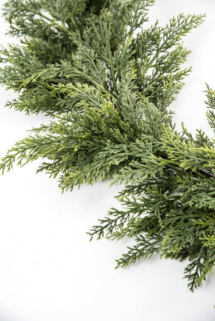 Green soft touch cedar garland 6’ - Greenery MarketX1937/6