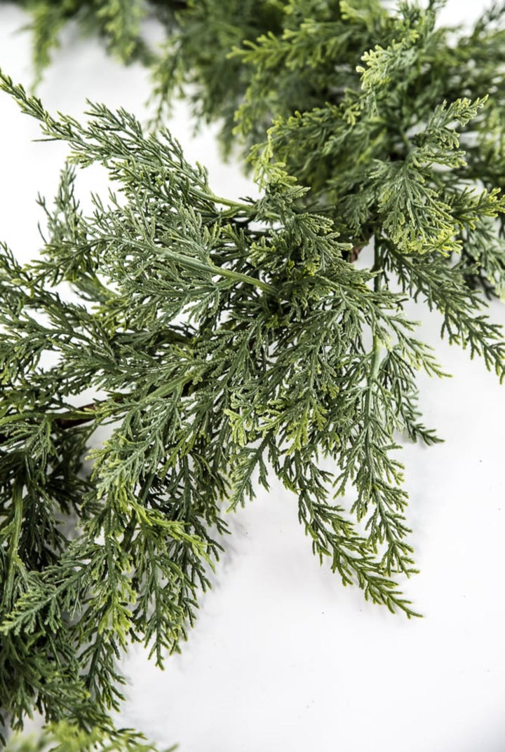 Green soft touch cedar garland 6’ - Greenery MarketX1937/6