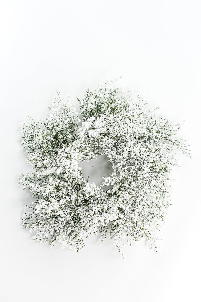 Green & White Bubble & Glitter Cedar Candle Ring, Mini Wreath - Greenery MarketXS679/3GW