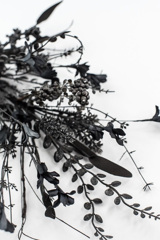 Halloween Fern and berry spray - black 63526 - Greenery MarketArtificial Flora63526 - BK