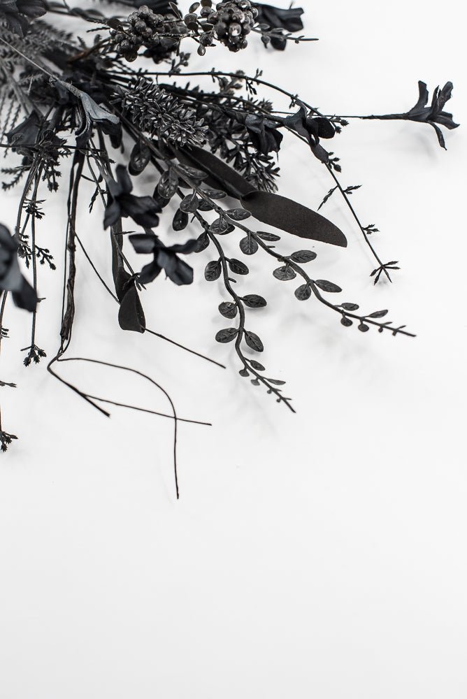 Halloween Fern and berry spray - black 63526 - Greenery MarketArtificial Flora63526 - BK