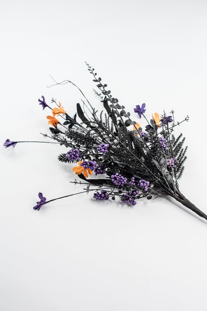 Halloween Fern and berry spray - black and purple - Greenery MarketArtificial Flora63526 - PU