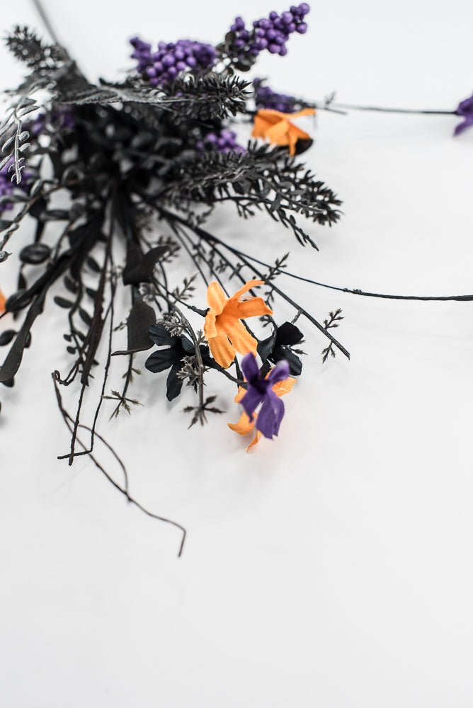 Halloween Fern and berry spray - black and purple - Greenery MarketArtificial Flora63526 - PU