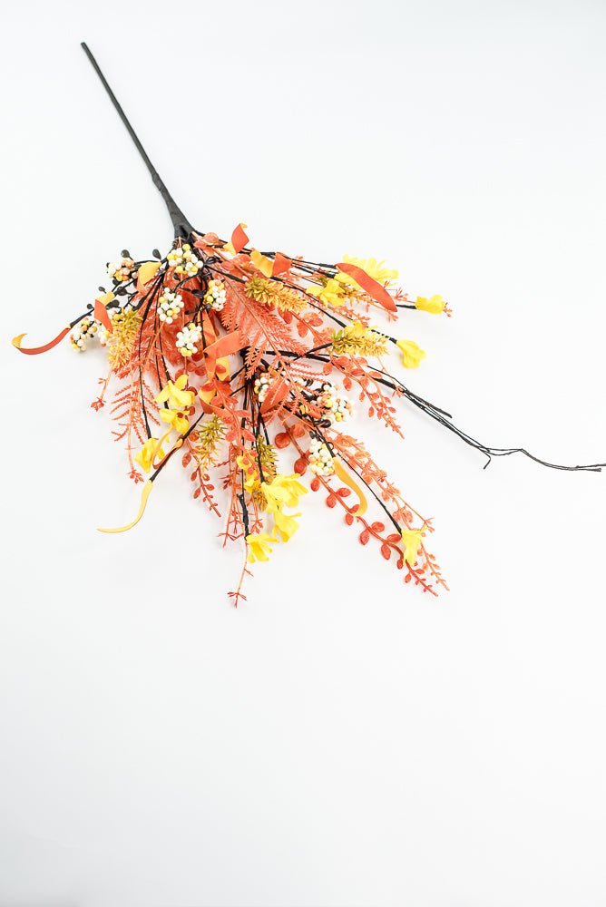 Halloween Fern and berry spray - candy corn 63526 - Greenery MarketArtificial Flora63526 - candy