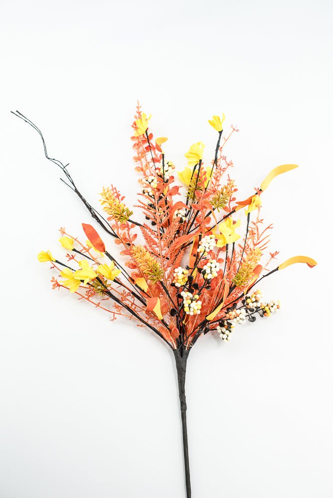 Halloween Fern and berry spray - candy corn 63526 - Greenery MarketArtificial Flora63526 - candy