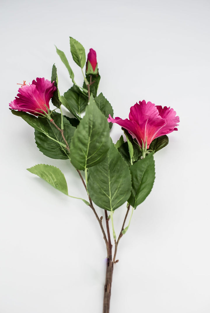 Hibiscus flower spray - bright pink - Greenery Marketartificial flowersMTF24136 FUSH