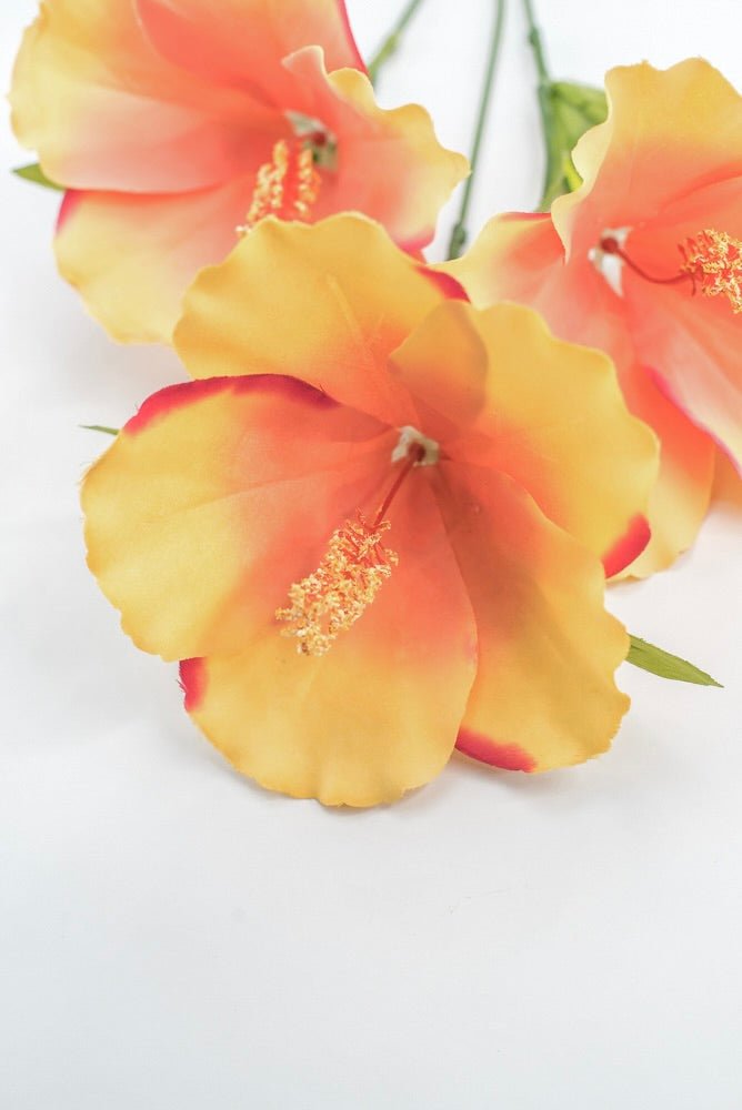 Hibiscus flower spray - coral pink - Greenery Marketartificial flowers29414CO