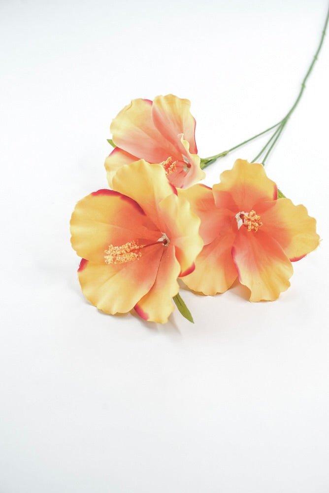 Hibiscus flower spray - coral pink - Greenery Marketartificial flowers29414CO