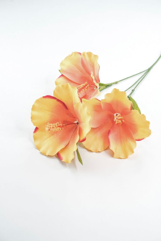 Hibiscus flower spray - coral pink - Greenery Marketartificial flowers29414CO