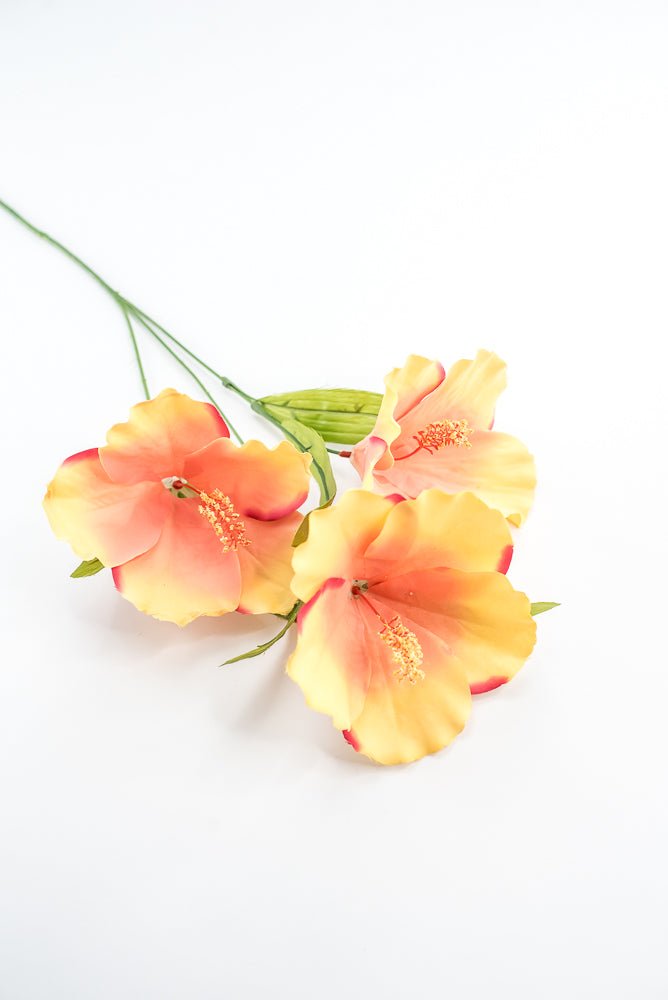 Hibiscus flower spray - coral pink - Greenery Marketartificial flowers29414CO